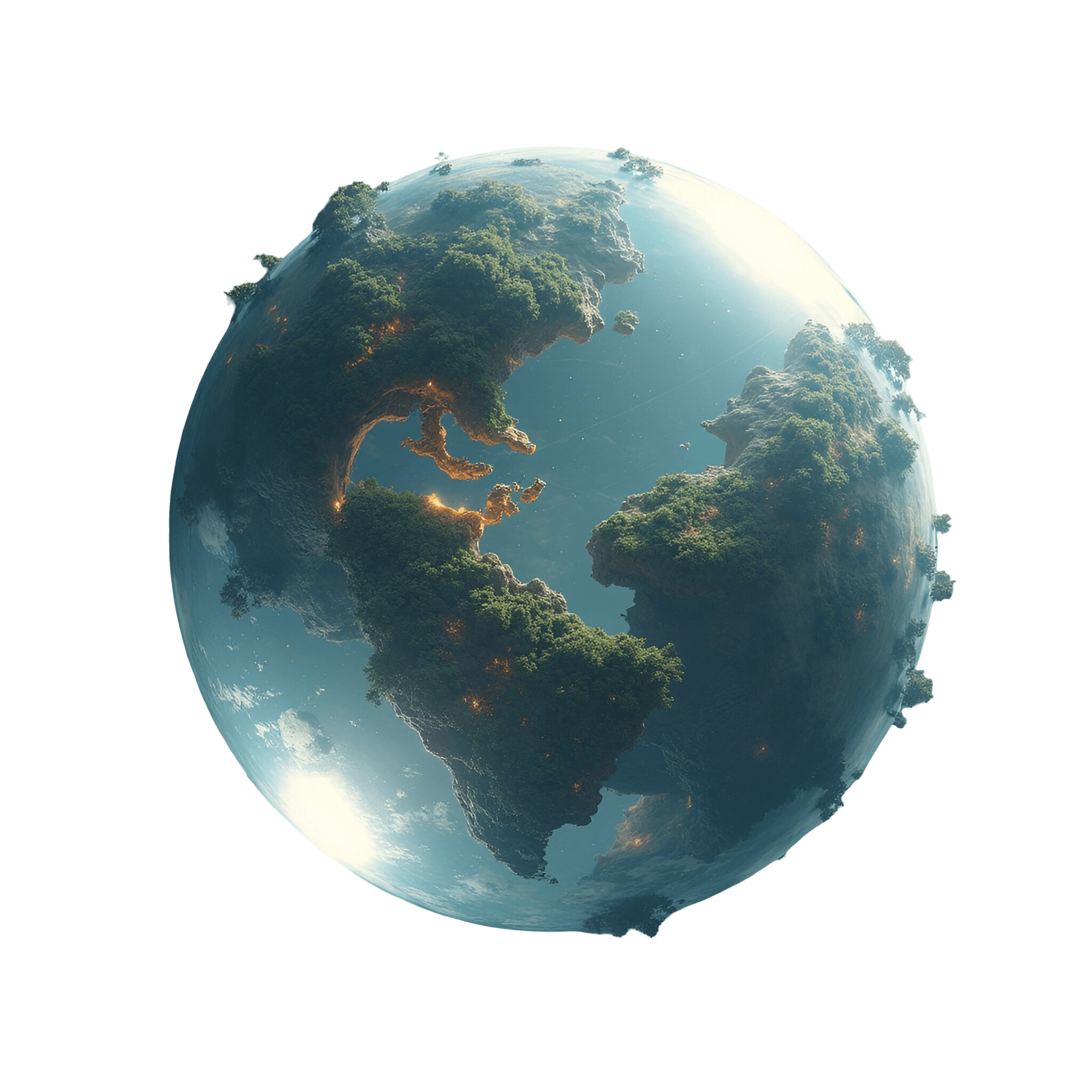 Earth with landscape
